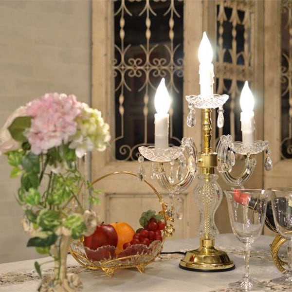 シャンデリアキャンドルタッチランプ3灯（H55cm） | EL JEWEL