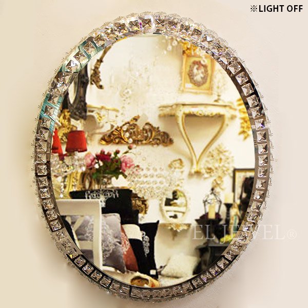 1台在庫有！】キラキラクリスタル♪LEDライト付き女優ミラー♪壁掛け