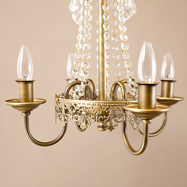 クリアガラス 【新品 未使用】シャンデリア4灯 ゴールド シャンデリア 4灯