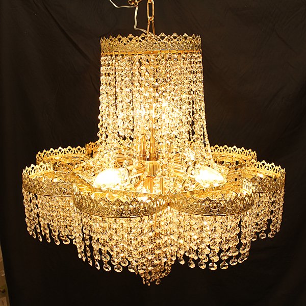 デザインシャンデリア「クラウン」 8灯（W600×H600mm）ゴールド | EL JEWEL