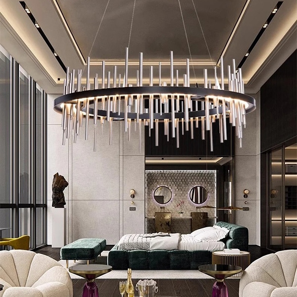 デザイン照明 モダンリングペンダントライト 2カラー（φ600／800