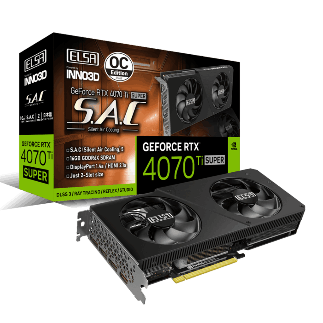 ELSA GeForce RTX 4070 Ti SUPER S.A.C OC オンライン限定 | 2スロット