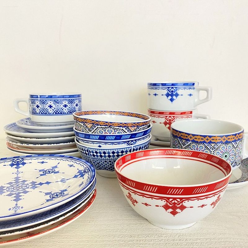 モロッコ3大陶器/フェズ】コセマ プレートM トゥアレグレッド | 大原