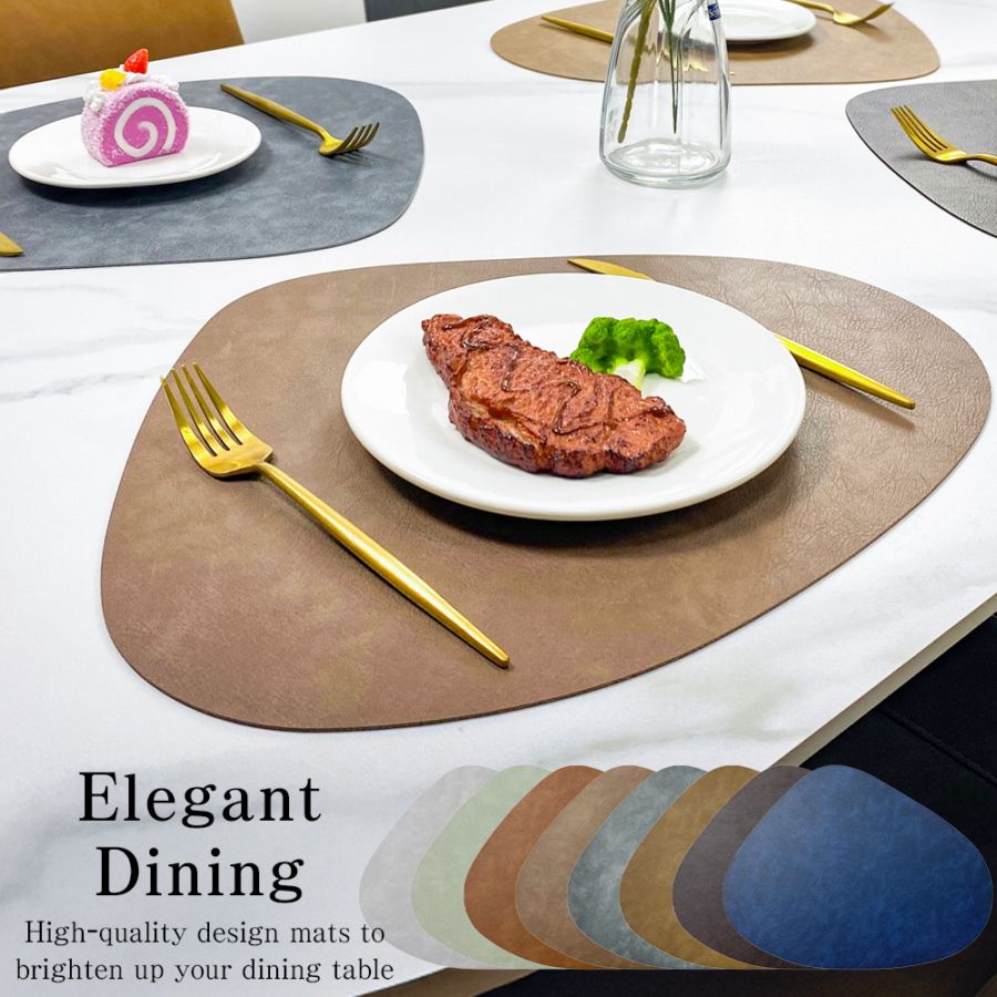 ランチョンマット レザー 革 おしゃれ 両面 2way 洗える 撥水 耐熱