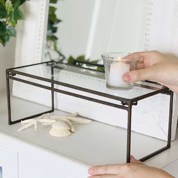 アイアンラック ジョセフアイアン ガラスディスプレイ台 ワイド Joseph