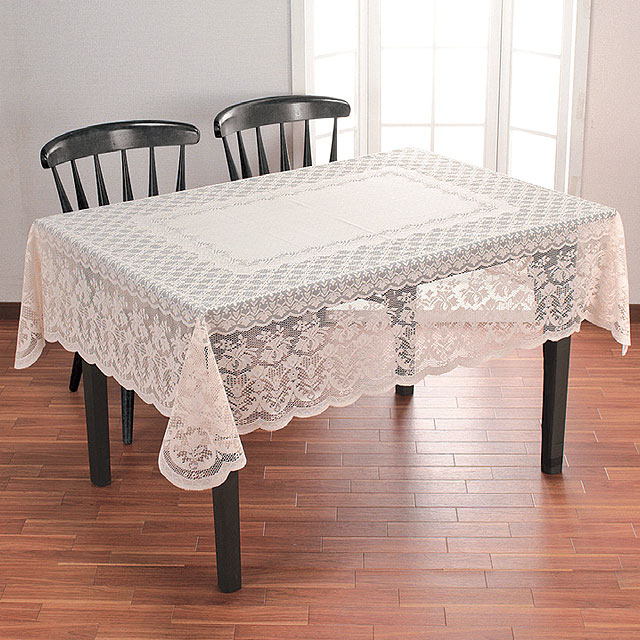 撥水加工レース テーブルクロス 長方形 小 140×180cm｜ファミリー