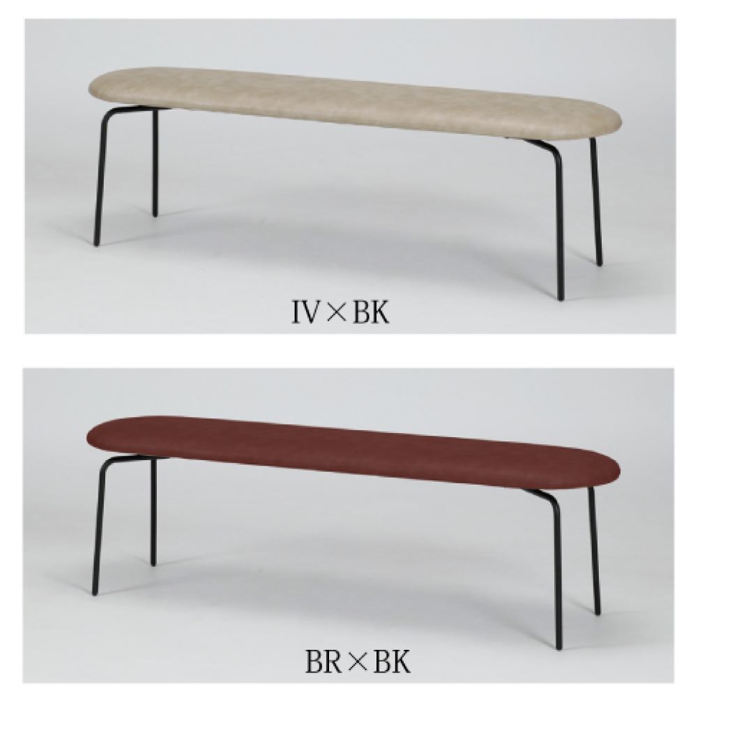 ベンチ LMD 幅135cm・150cm PVCレザー×ステンレス・アイアン | チェア