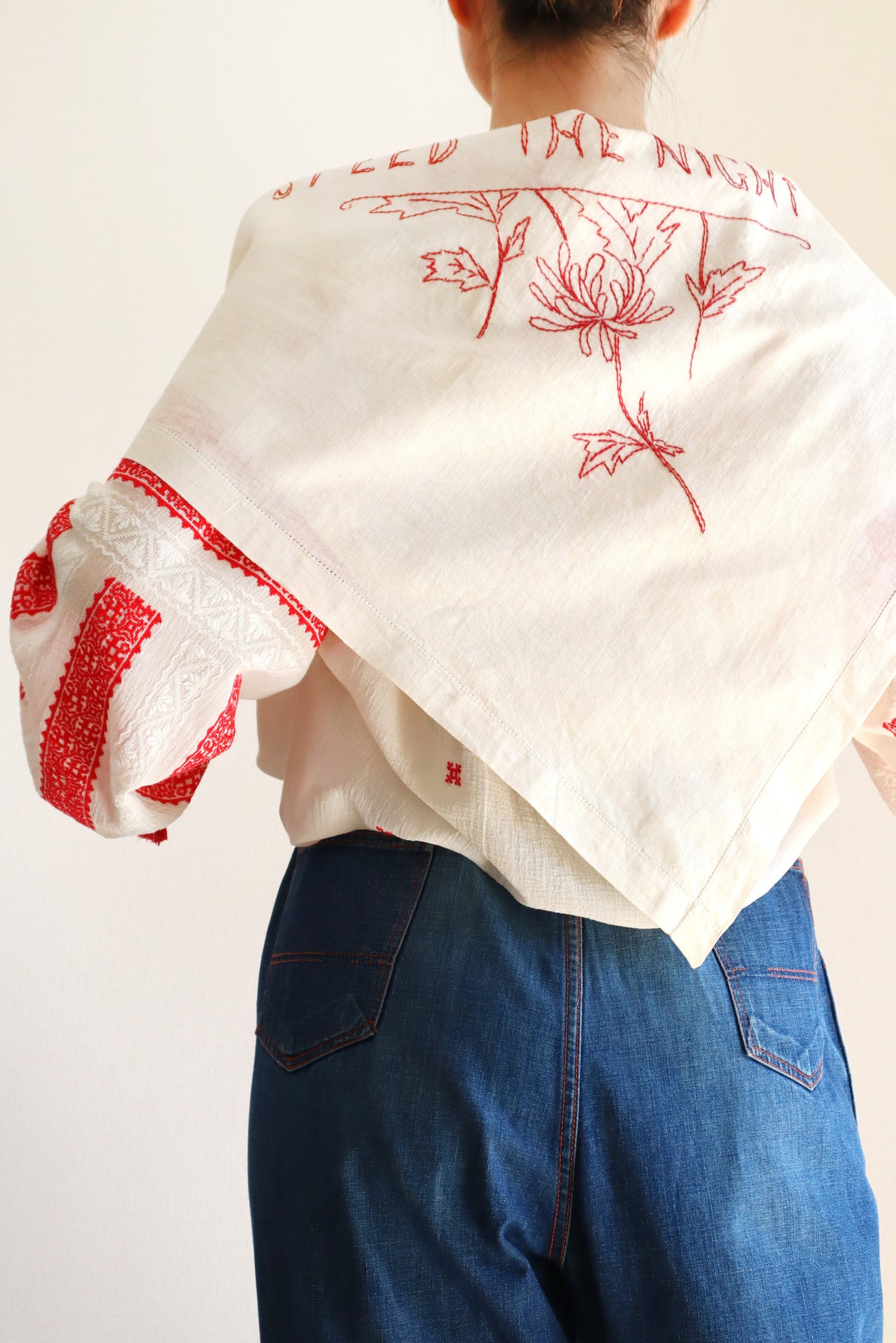 19th Victorian Red Work Layover Sham Speed The Night – makky