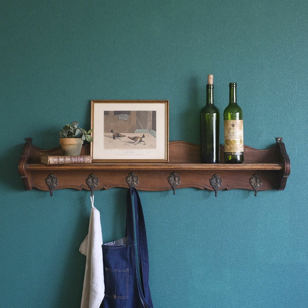 アンティークウォールシェルフ フックボード フランス アンティーク