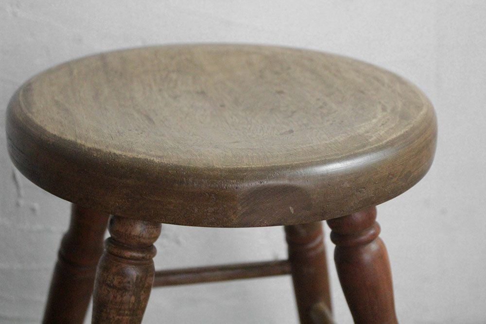 Antique Stool アンティーク スツール 天然木 4本脚 送料無料 Antique