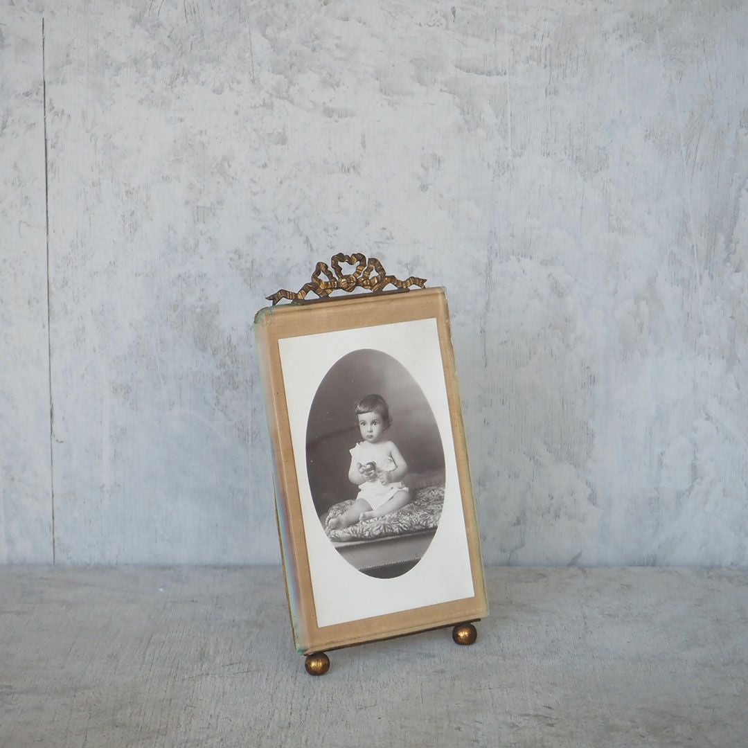 アンティークフォトフレーム フランス ガラスのシンプルな写真立て