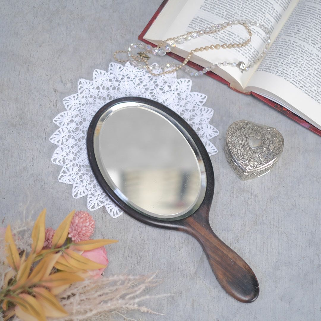 アンティークハンドミラー イギリス ローズウッド 手鏡の通販