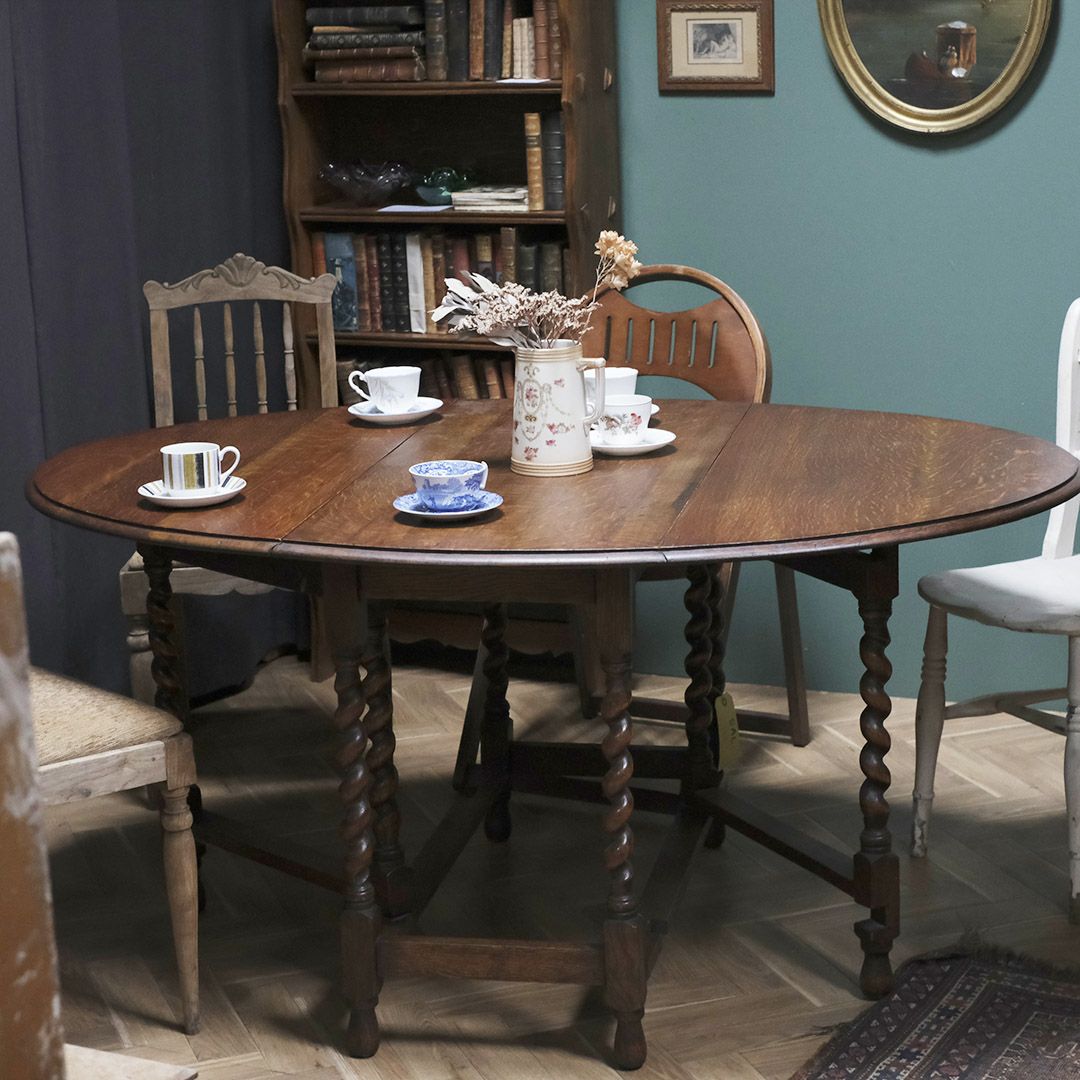 アンティーク 大きなゲートレッグテーブルA イギリス ジャコビアン様式