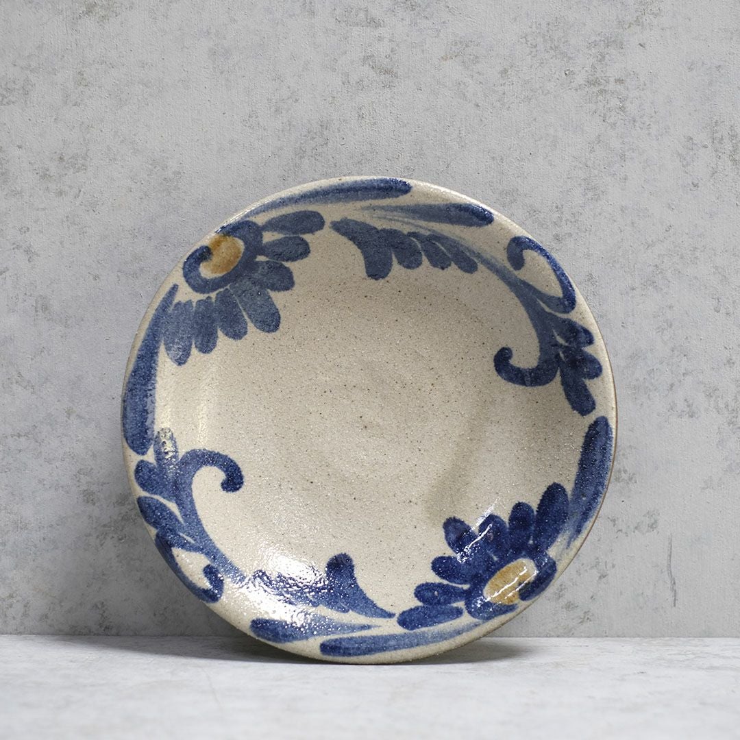 やちむん 沖縄 宮城正享 呉須唐草 7寸深皿 読谷村北窯 青 の通販