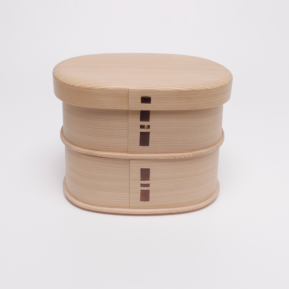 白木 漆 つくし弁当箱 入れ子 被せ蓋 | 柴田慶信商店 秋田県大館市