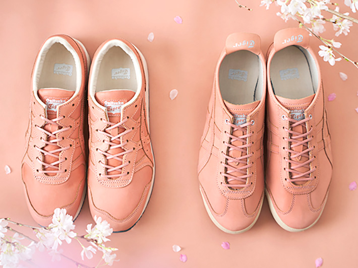 オニツカタイガー」ブランドから桜染めレザーのシューズを発売 - Maito