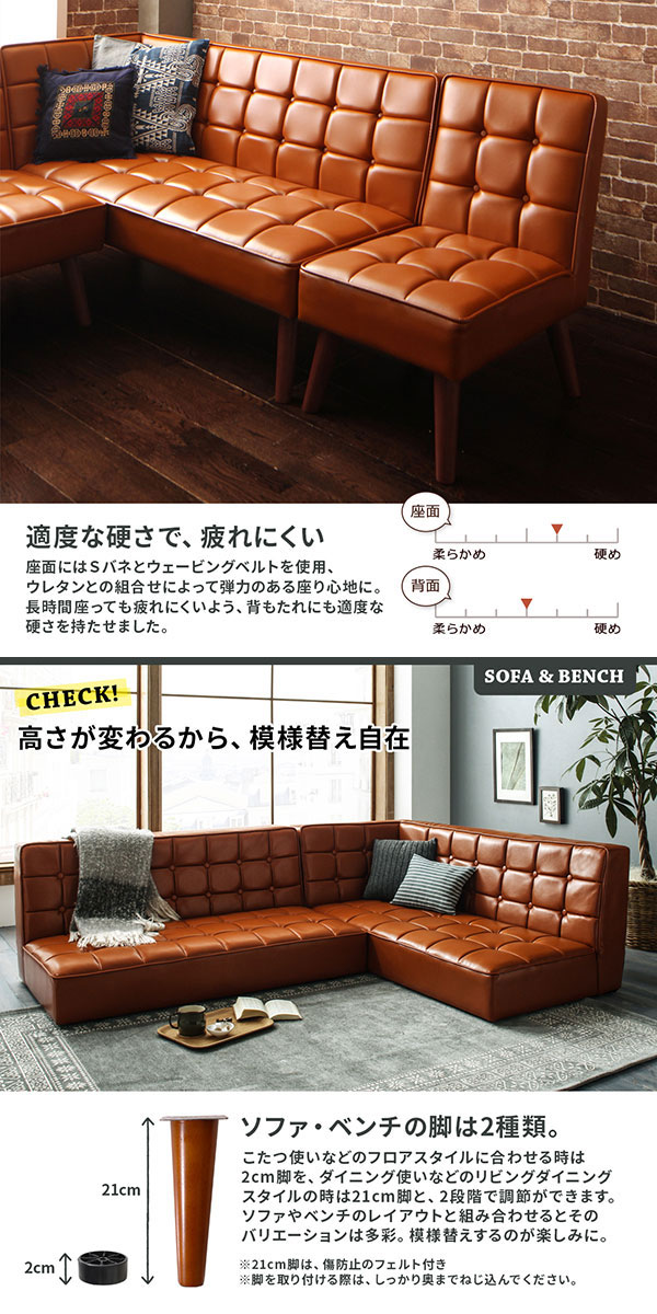 ヴィンテージデザイン CLICK【クリック】レザー2Pソファー 送料無料