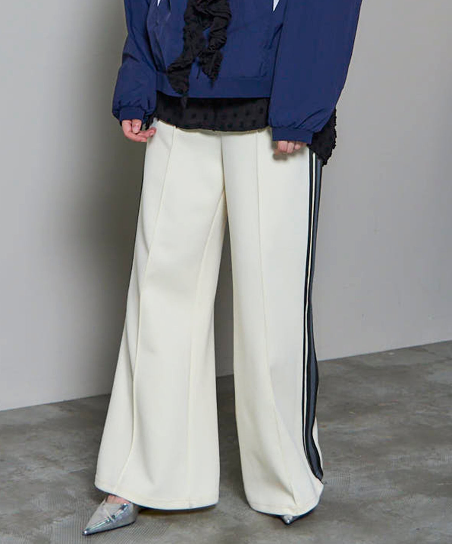 SALE】Zipper Side Line Easy Pants