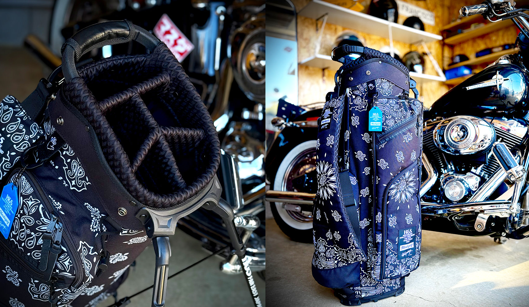 HideandSeek』 × 『MasdaGolf』 × 『KenYahagi』コラボキャディバッグ