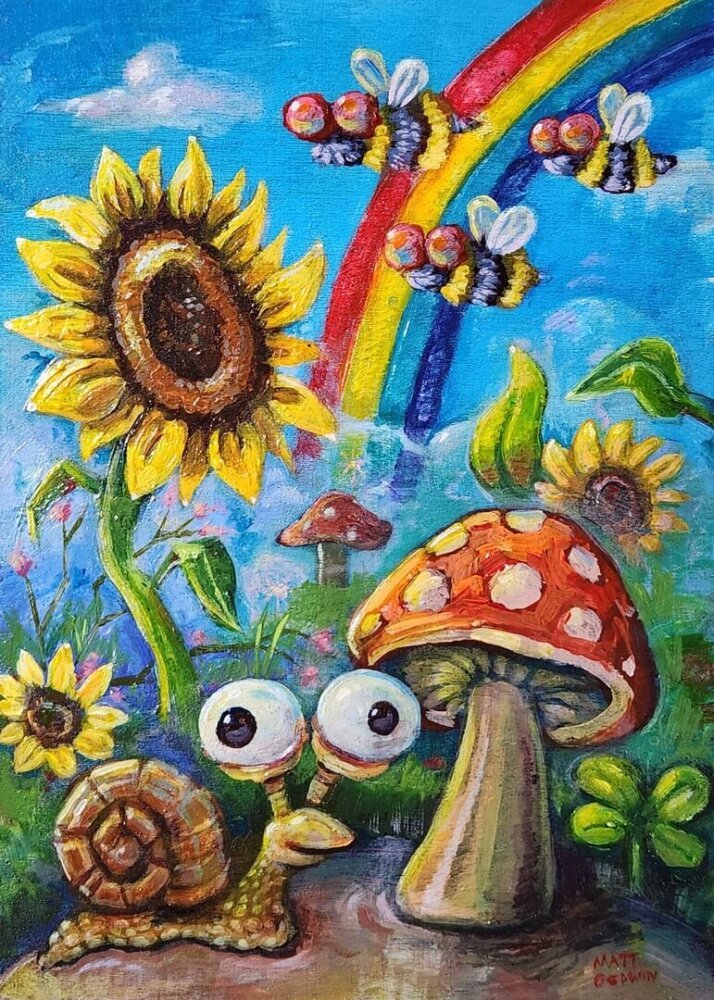 Rainbow Garden Snail, 5″x7″ – Matt Godwin Art & Design LLC