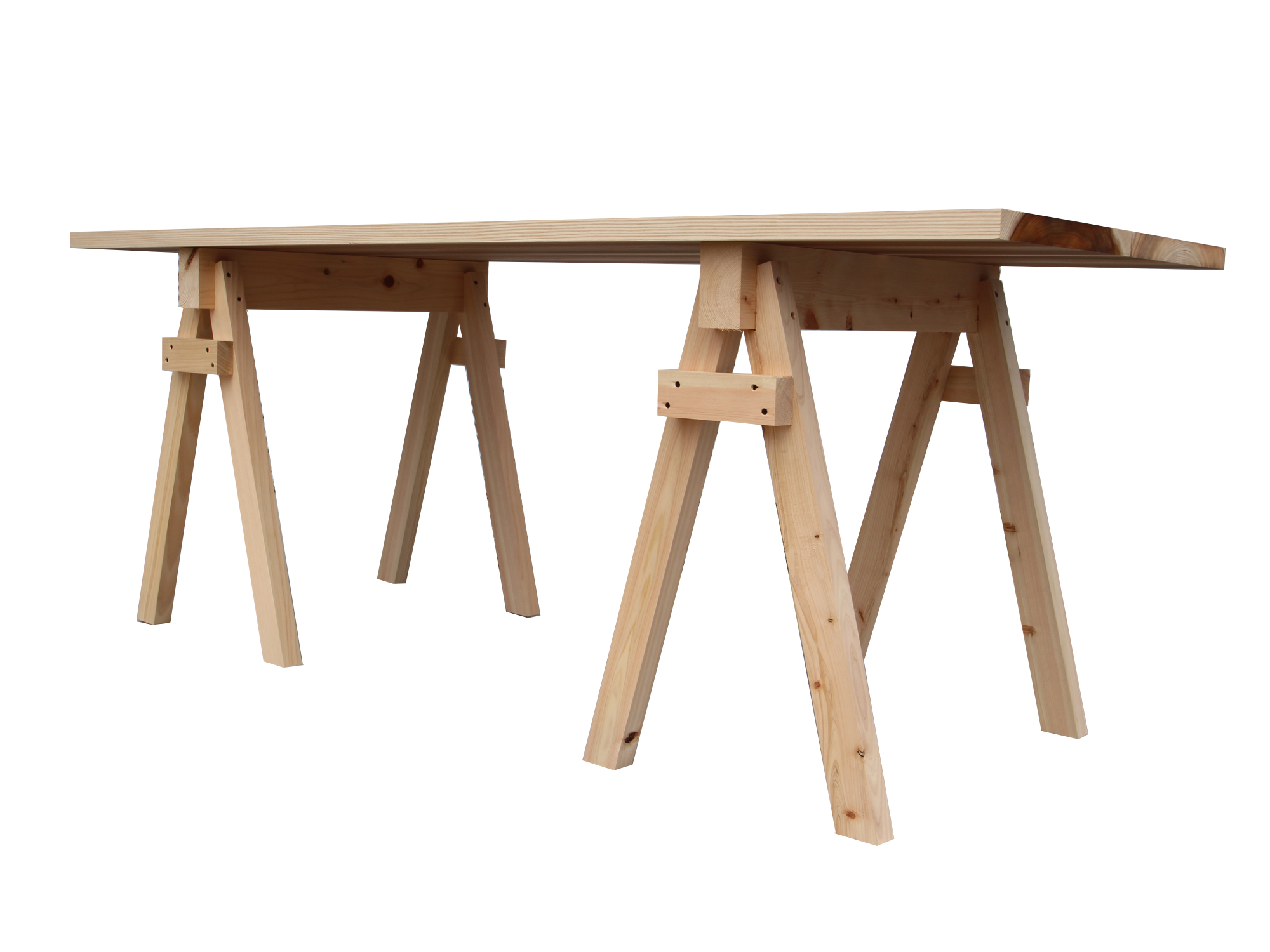 脚がスタッキングできる作業台セット | 松田木材 富山の木材屋。広葉樹