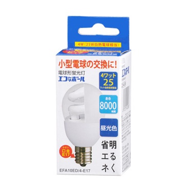 EFSP12EL（04-0673）省エネボールSP形 60W型 電球色【蛍光灯・電球