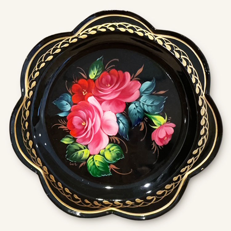 ロシア雑貨店マリンカ / ジョストボ 花形トレイzh108