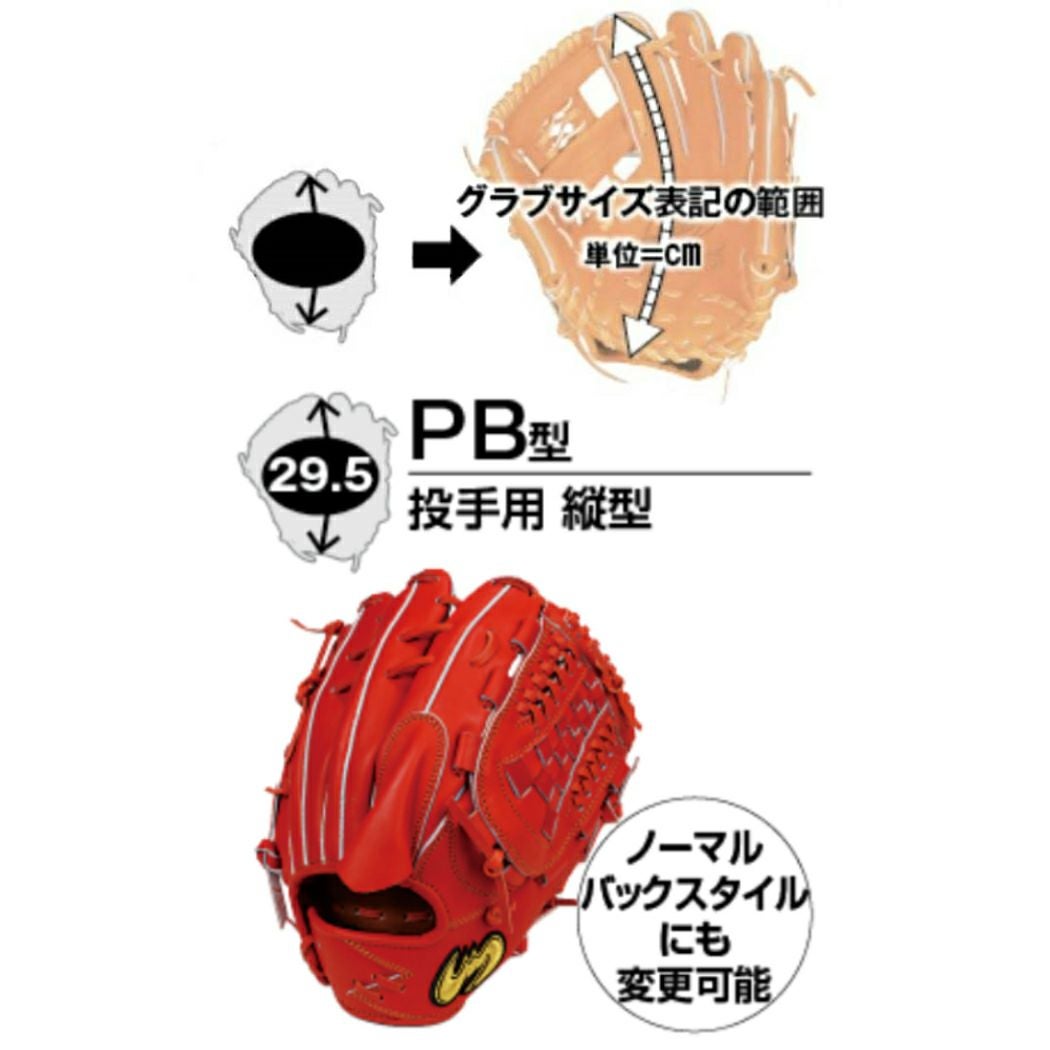 ジームス Zeems 限定 軟式用グラブ 投手用 三方親 ZEEMSロゴマーク PB