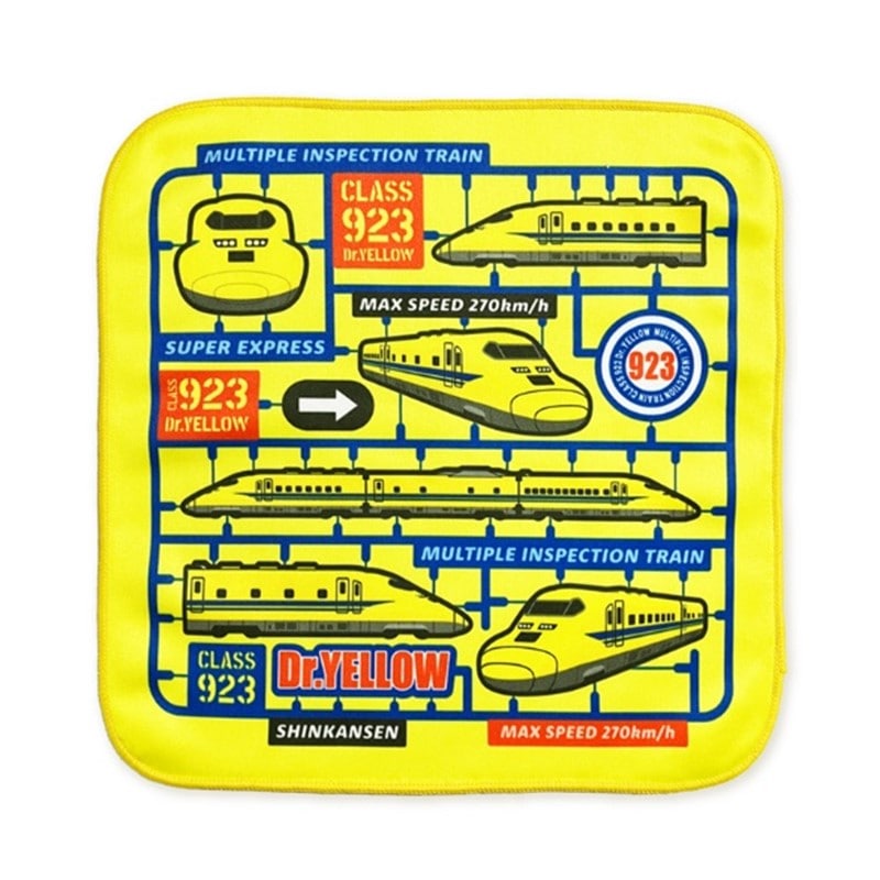 ○923形ドクターイエロー タオルハンカチ（プラモ柄）(タオルハンカチ