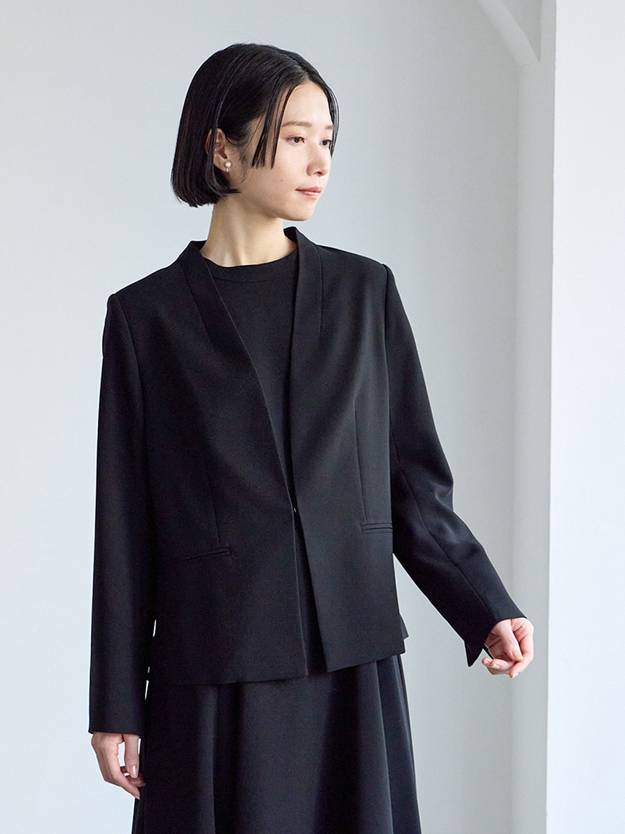 喪服・礼服】Vネックノーカラージャケット(M ブラック): AIMER | エメ