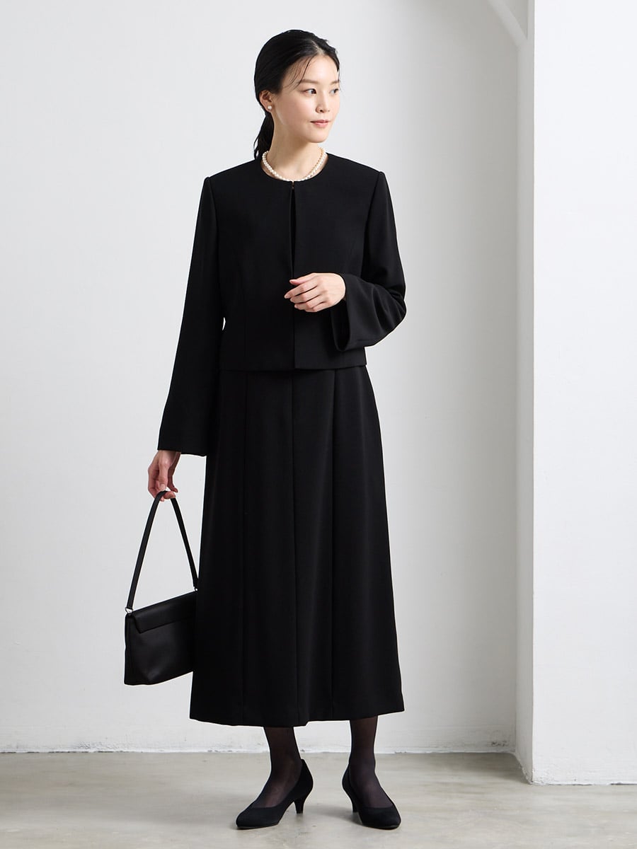 WEB限定】【洗える・マシンウォッシャブル】セミフレアスリーブノー