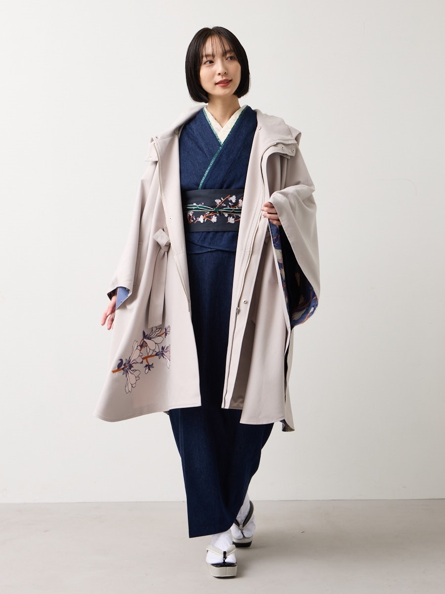 残りわずか】籠木蓮刺繍冬ケープ(FREE グレージュ): ふりふ ｜ミマツ