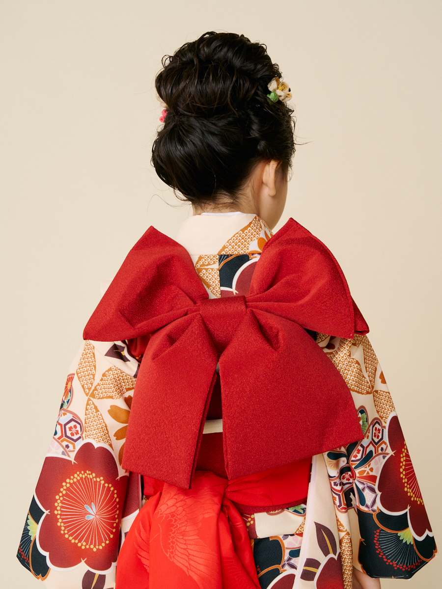 残りわずか】【 七五三 7才 フルセット 】 桜に七宝(FREE クリーム