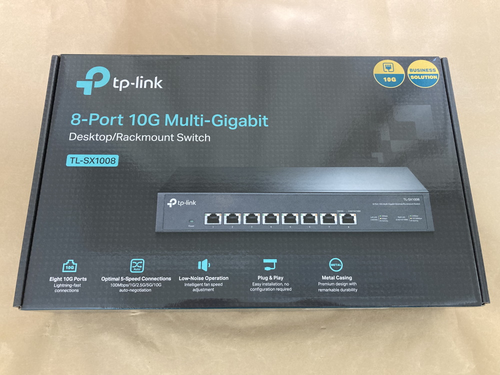 TP-Link TL-SX1008のレビュー！全ポート10G対応の8ポートスイッチ