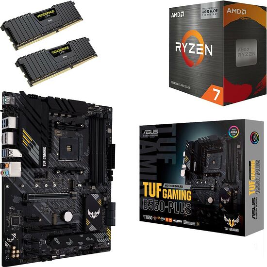 Kit évo Ryzen 7 5700X3D + TUF GAMING B550-PLUS + 32 Go - Kit d