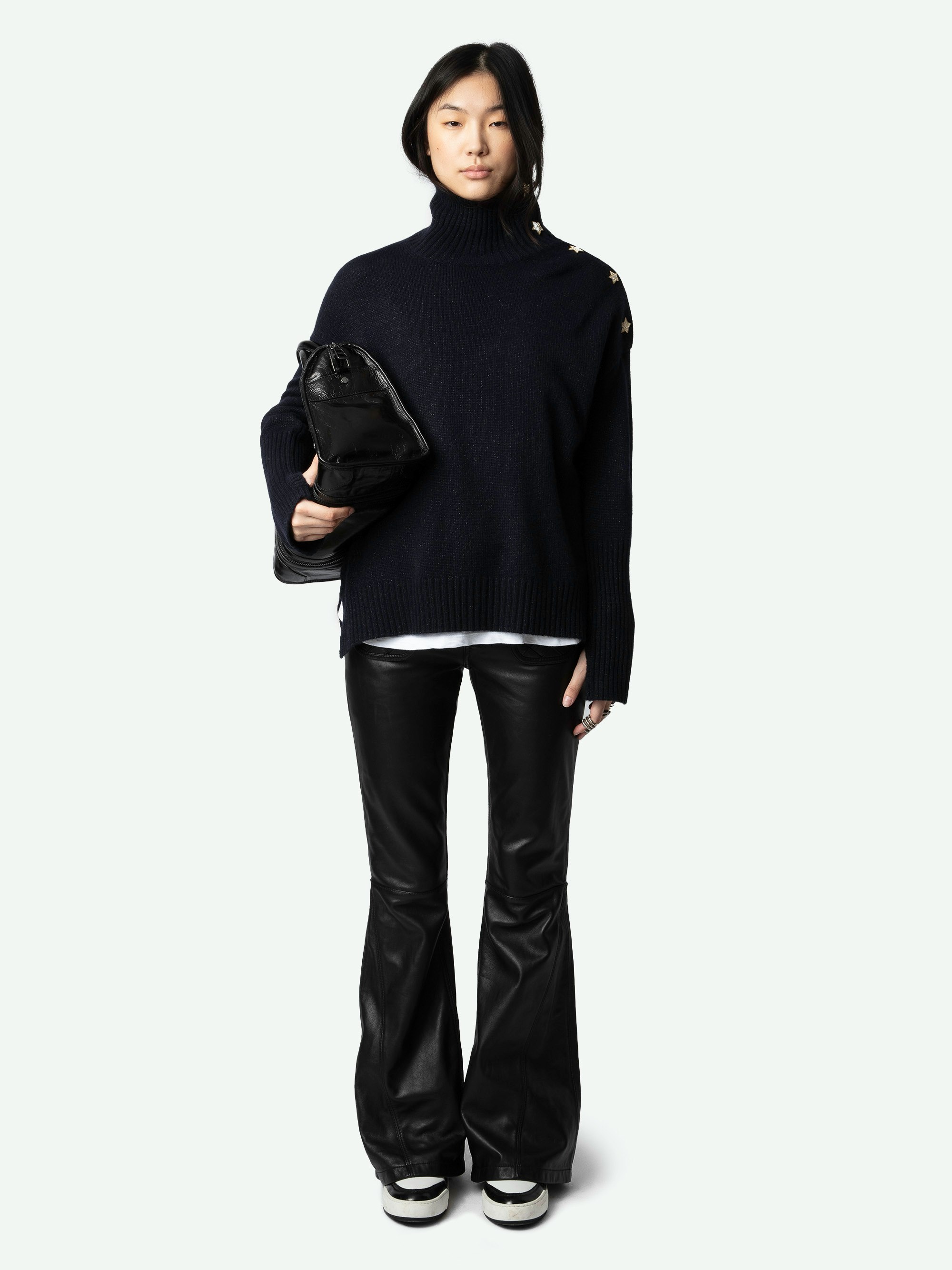 Alma Cashmere Sweater in Ink Blue | Zadig&Voltaire | Zadig&Voltaire