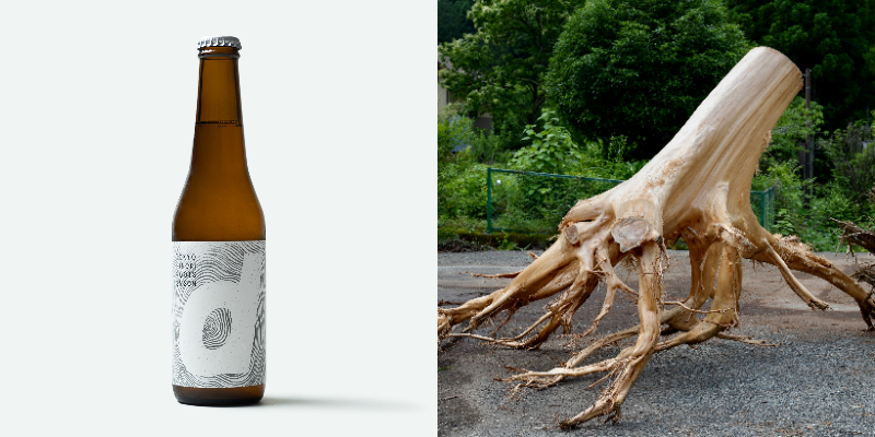 柑橘のような清々しい香り。ヒノキの根っこを使ったオリジナルビールが
