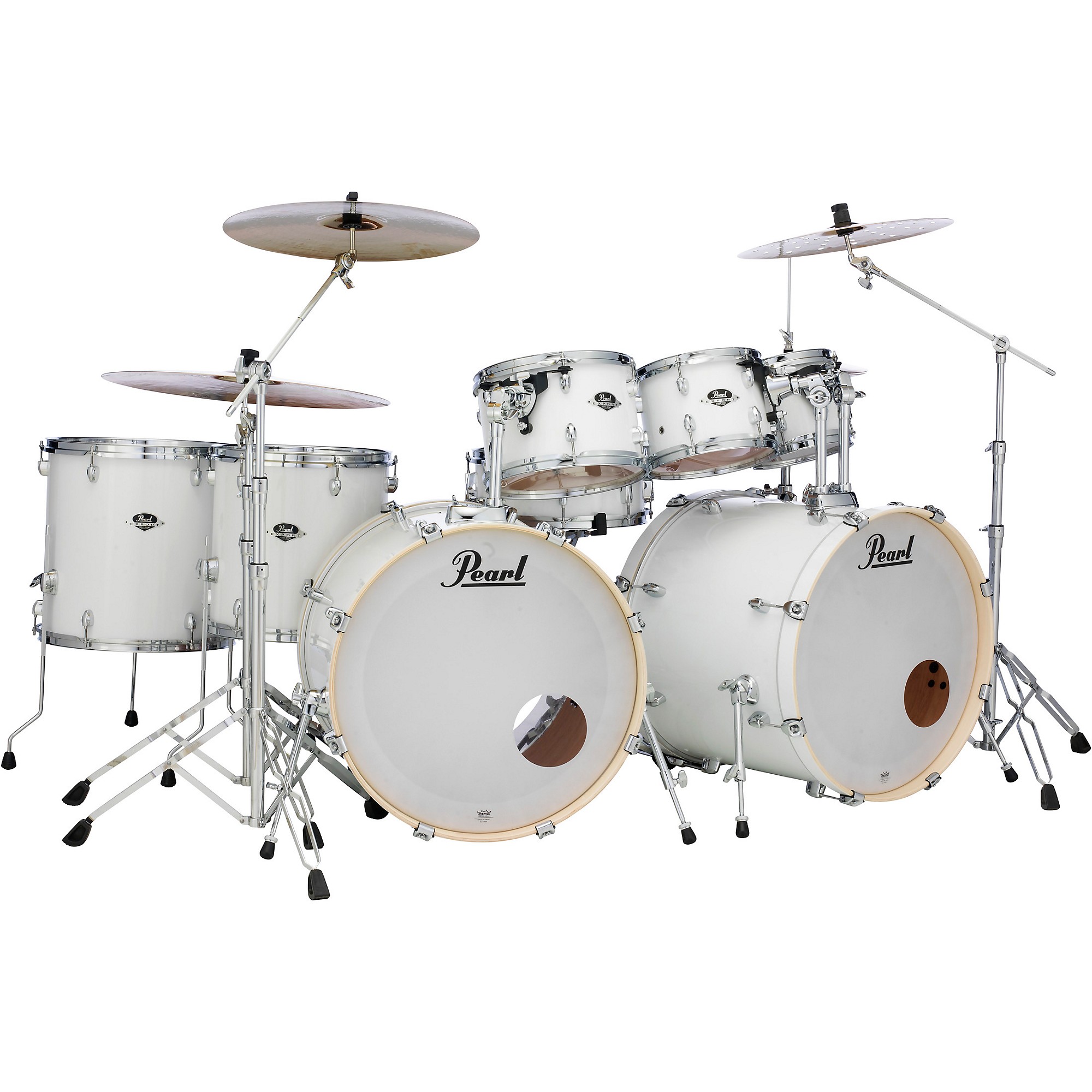Pearl Export Double Bass 8-Piece Drum Set Pure White | Guitar Center