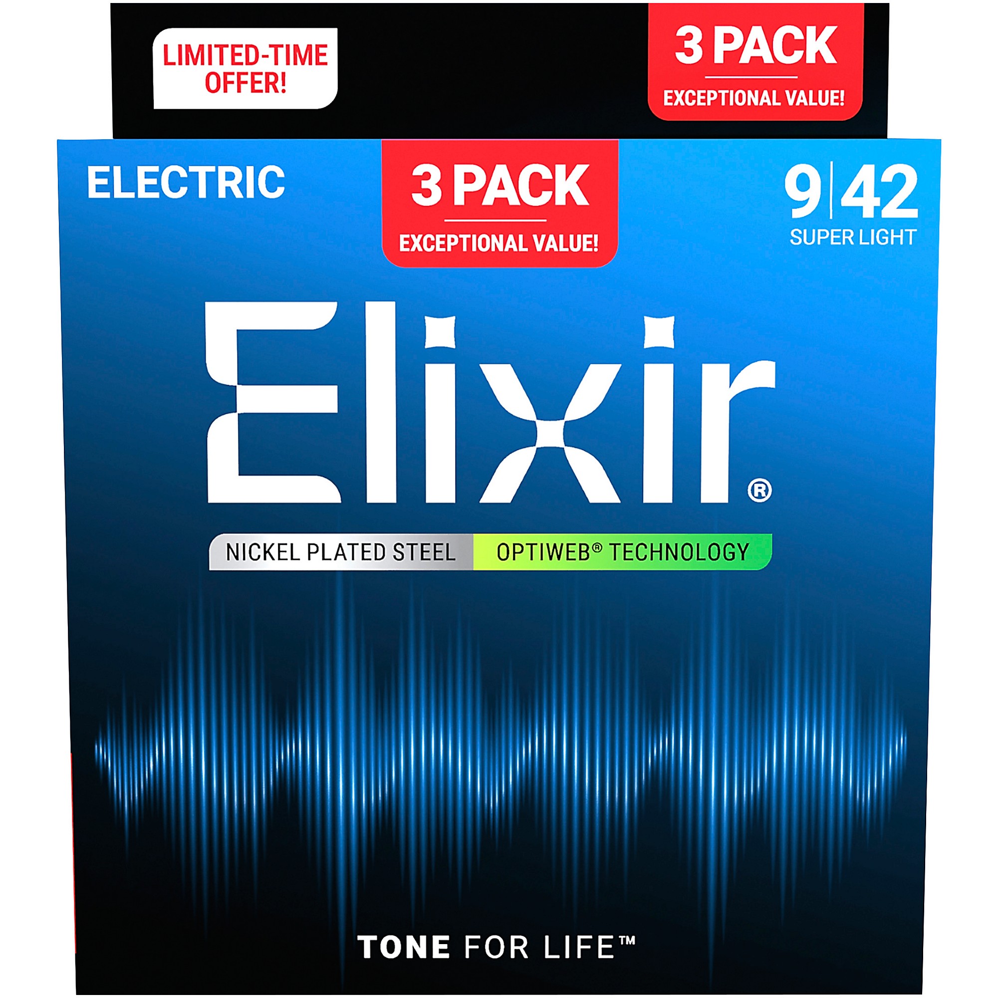 Elixir Electric Guitar Strings With OPTIWEB Coating Super Light (9