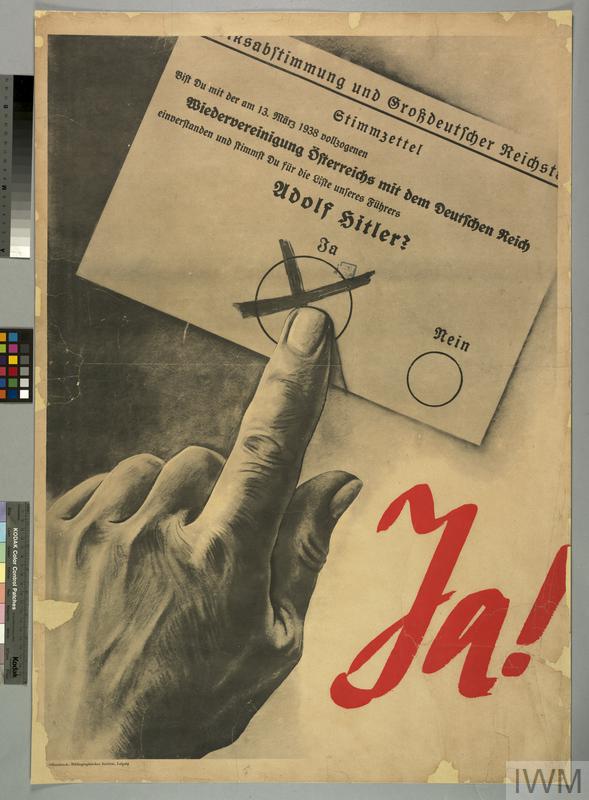ANSCHLUSS POSTER, 1938 JA! (VOTING PAPER) | Imperial War Museums
