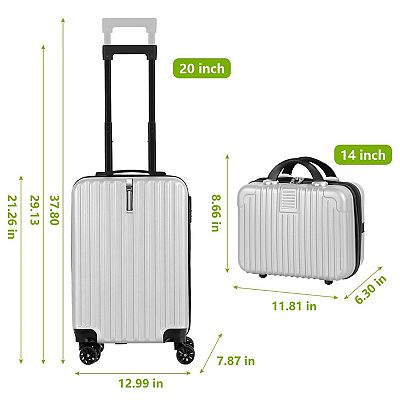 Hikolayae Value Pack 2-Piece Hardside Spinner Luggage Set