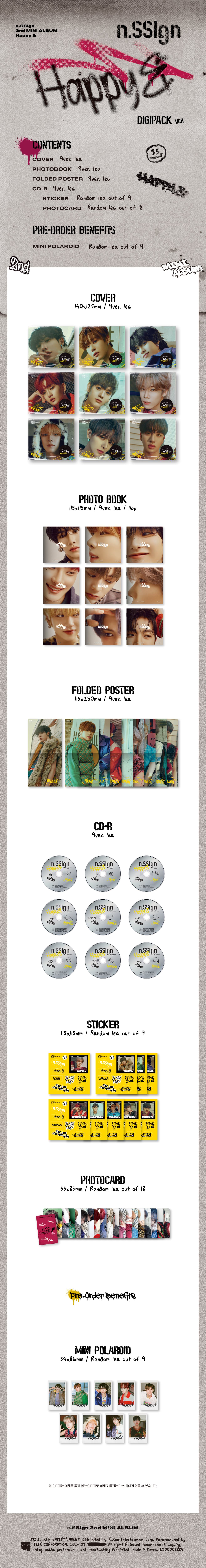 jp.ktown4u.com : n.SSign - ミニアルバム2集 [Happy &] (Digipack ver