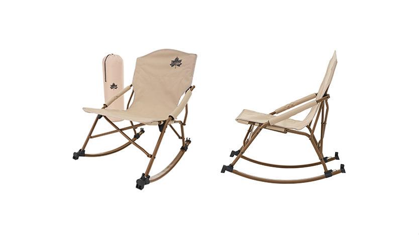 ロゴスのロッキングチェアは組み立て10秒！ 背面ポケット付きって、人