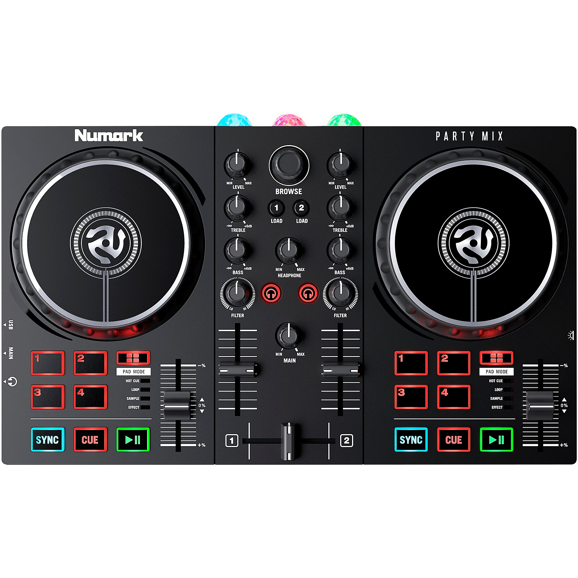 Numark Party Mix II DJ Controller With Built-in Light Show | Music
