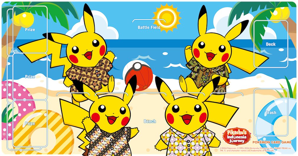 バティックシャツを着たピカチュウ PIKACHU BATIK 4枚セット