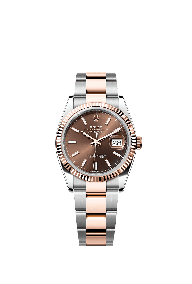 Relógio Rolex Datejust 36: aço Oystersteel e ouro Everose