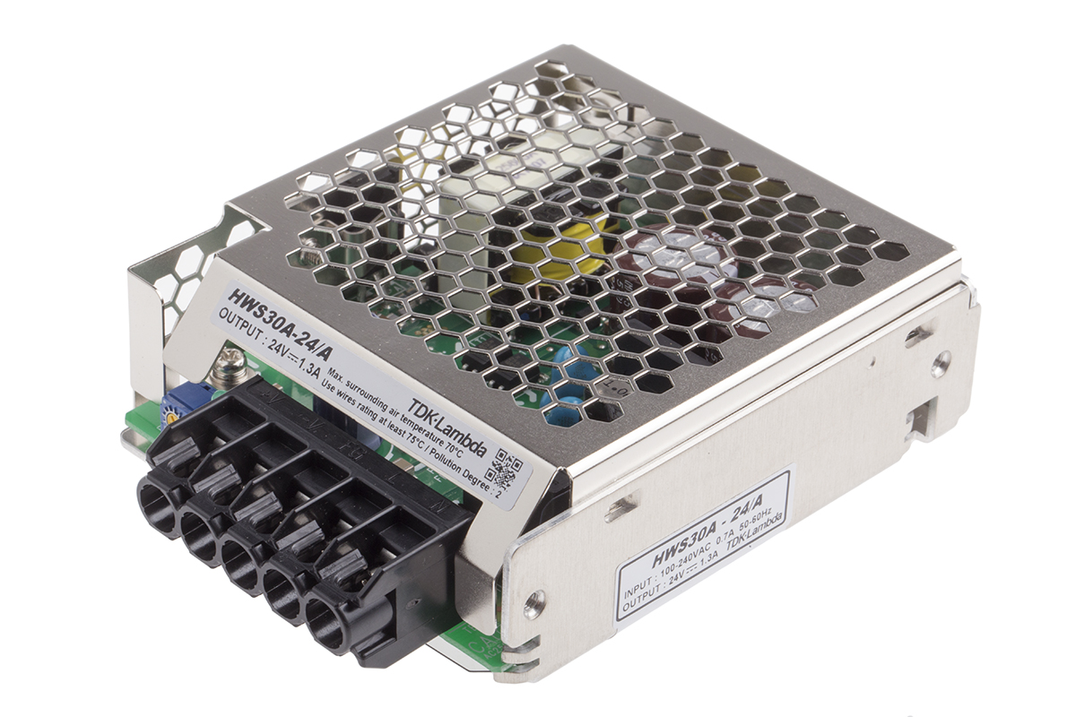 TDKラムダ スイッチング電源 HWS30A-24/A 24V dc 30 W 1 370 V dc