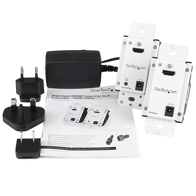 壁面埋め込み型Cat5ケーブル対応HDMIエクステンダー コンセント