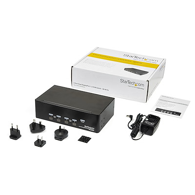 4ポート デュアルDisplayPort KVMスイッチ 4K/60Hz