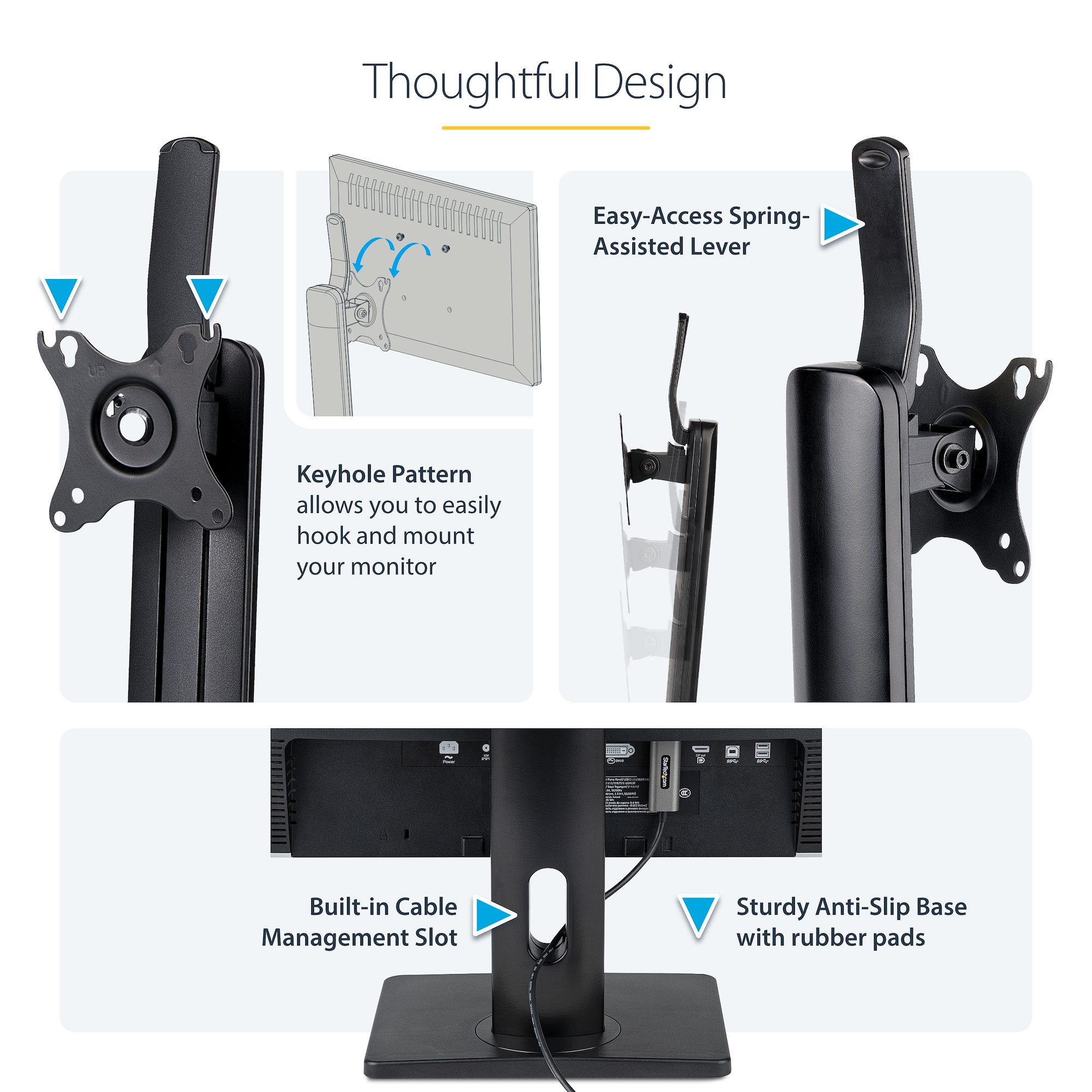 モニタースタンド／1画面／最大32インチディスプレイ／VESA対応／耐